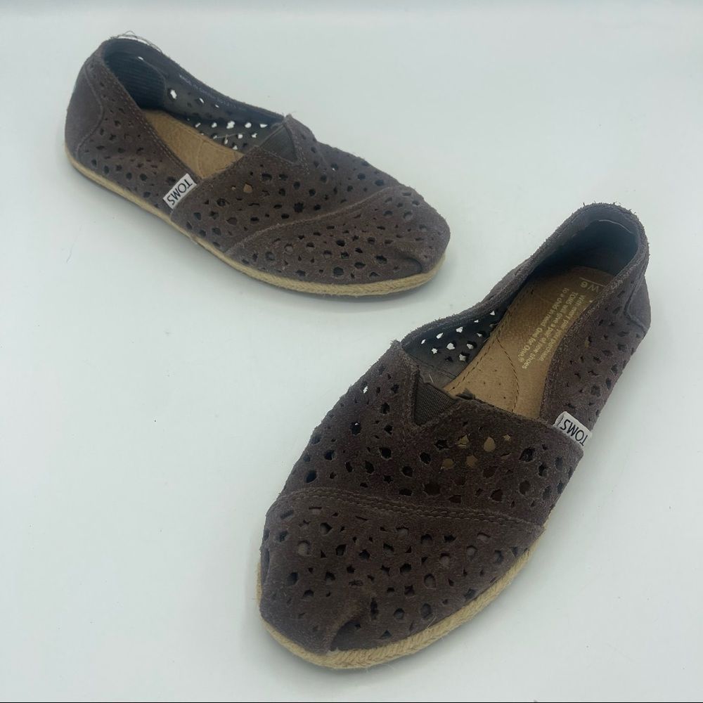Toms Leather Suede Moroccan in Brown size 6